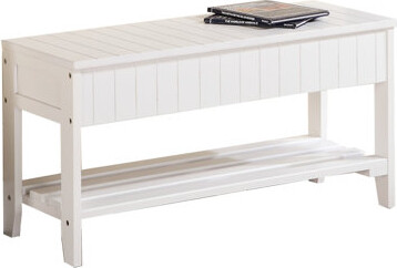 Quality Solid Wood Shoe Bench, White - Spacious And Functional Storage Bench With Capacity