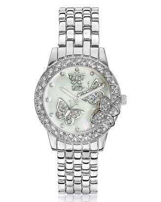 Fashion World Butterfly Silver-tone Bracelet Watch