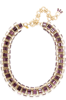 Thumbnail for your product : Lee Angel Deco Purple Crystal Box Chain Link Collar Necklace