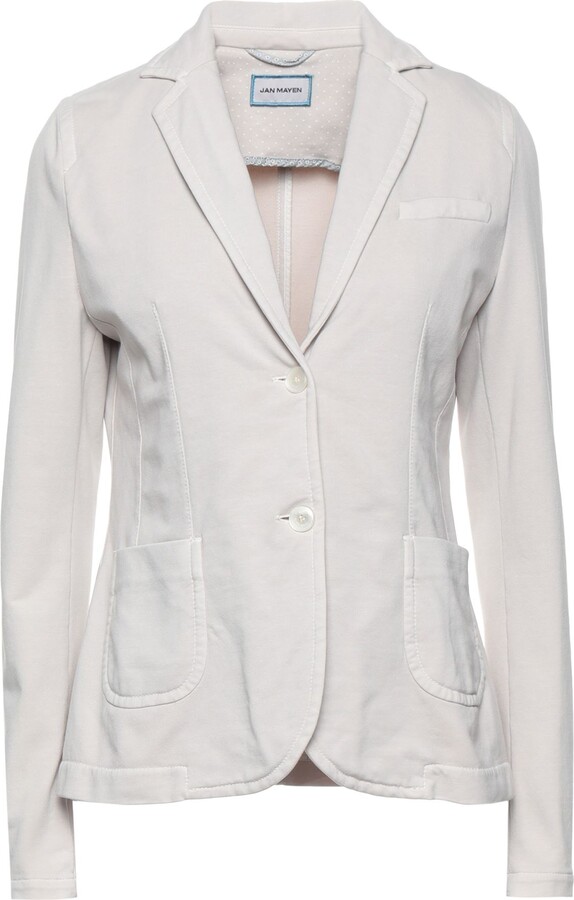 Womens Jackets Jan Mayen Jackets Jan Mayen Cotton Suit Jacket in Grey White 