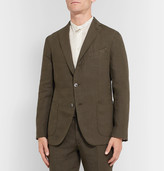 Thumbnail for your product : Boglioli Cream K-Jacket Slim-Fit Unstructured Linen Suit Jacket
