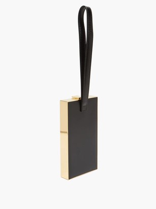 Jil Sander Metal-frame Mini Leather Wristlet Bag - Black