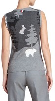 Thumbnail for your product : Thom Browne Forest Scenery Intarsia Classic Cashmere Shell Top