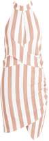 Thumbnail for your product : boohoo Petite Striped Cut Out Halter Neck Dress