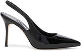 Thumbnail for your product : Manolo Blahnik Patent Leather Allura 90 Sandals in Black Patent | FWRD