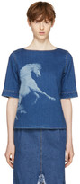 Stella McCartney - T-shirt en denim bleu Pegasus
