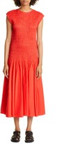 Thumbnail for your product : Merlette New York Stijl Smocked Dropped Waist Cotton Voile Midi Dress