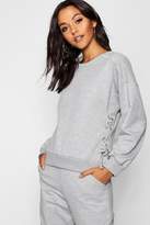 Thumbnail for your product : boohoo Lace Up Side Jogger Set