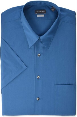 Van Heusen Men's Big FIT Short Sleeve Dress Shirts Poplin Solid (Big and Tall)