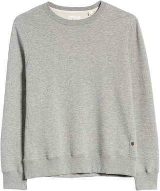 Billy Reid Dover Crewneck Sweatshirt with Leather Elbow Patches