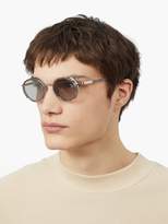 Thumbnail for your product : Thom Browne Round Tortoiseshell Frame Sunglasses - Mens - Grey Multi