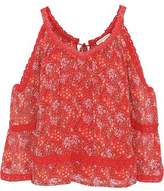 Thumbnail for your product : Rebecca Minkoff Deneuve Cold-shoulder Printed Georgette Top