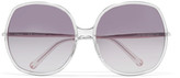 Thumbnail for your product : Chloé Nate Square-frame Acetate And Silver-tone Sunglasses - Lavender