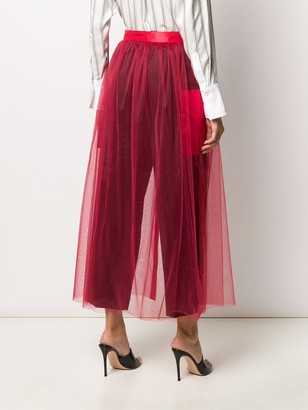 Loulou Sheer Front Slit Skirt
