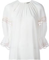 Thumbnail for your product : Fendi sheer stripes blouse - women - Silk/Polyamide - 40