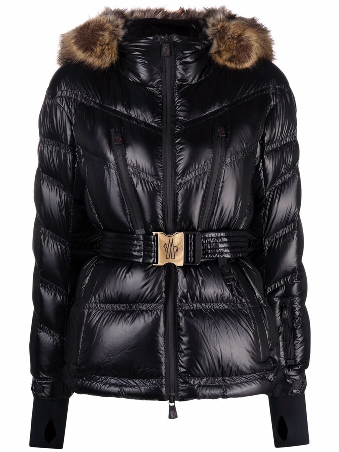 Black Biollay shearling-collar down ski jacket