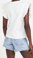 Thumbnail for your product : ENGLISH FACTORY Poplin Knit Mixed Ruffle Detail Top