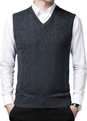 Argyle Sweater Vest Business Men Dress Suit Vest Sleeveless