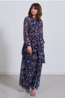 Little Mistress Floral Printed Long Sleeve Maxi