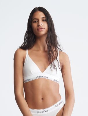 Modern Cotton Lightly Lined Triangle Bralette + Thong