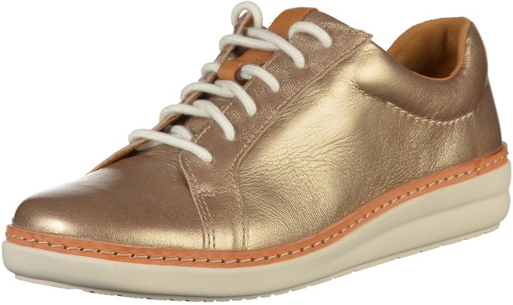 clarks gold trainers