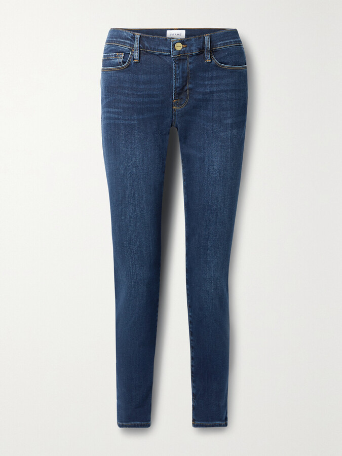 Frame Le Garcon Cropped Boyfriend Jeans - Blue