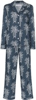 Thumbnail for your product : Desmond & Dempsey Howie pineapple print pyjama set