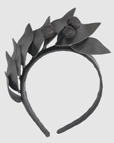 Thumbnail for your product : Max Alexander Women's Black Fascinators - Black Leather Flowers Headband