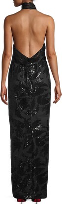 Katie May Sidrit Sequined Halter Gown
