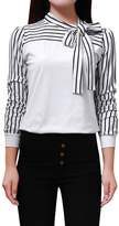 Thumbnail for your product : Zitongfy(TM) Women Stripe Casual T Shirt Long Sleeve, Lady Bow Tie Blouse
