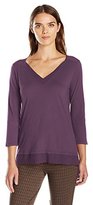 Thumbnail for your product : Mod-o-doc Women's Cotton Jersey V-Neck Tee with Woven Trim