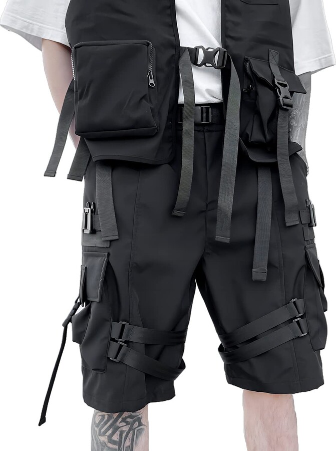 Rave Pants Men XYXIONGMAO Techwear Shorts Mens Cargo Cyberpunk Hip