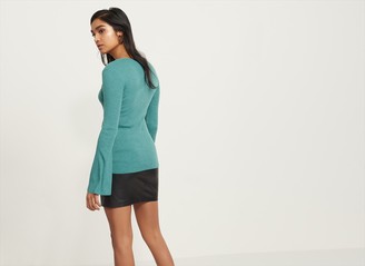 Dynamite Ribbed Bell Sleeve Knit Top