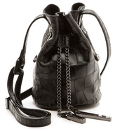 Thumbnail for your product : Halston Croc Embossed Mini Bucket Bag