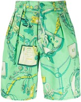 Thumbnail for your product : Etro Scarf Print Denim Shorts