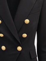 Thumbnail for your product : Balmain Double-breasted Wool-twill Blazer - Black