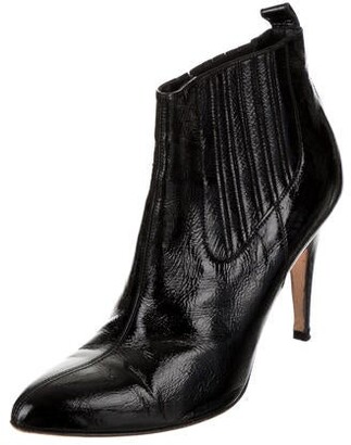 Brian Atwood Patent Leather Ankle Boots