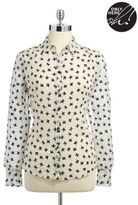Thumbnail for your product : Lord & Taylor Bow Patterned Blouse