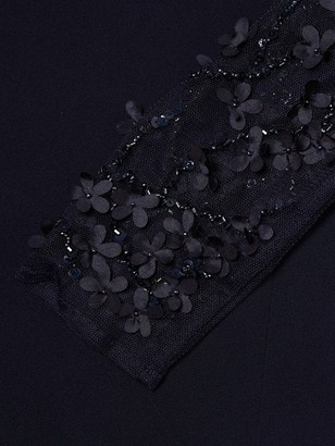 Teri Jon by Rickie Freeman Illusion-Sleeve Sheath Dress