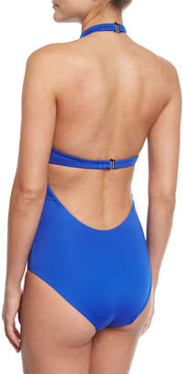 Onia Heather Choker Solid One-Piece Swimsuit