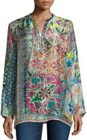 Thumbnail for your product : Johnny Was Revine Printed Silk Tunic, Petite