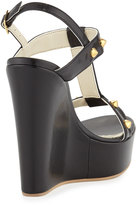 Thumbnail for your product : Dee Keller Erin Golden Studded Leather Pump, Black/Gold