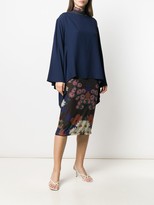 Thumbnail for your product : Alberta Ferretti Boat Neck Waterfall Blouse