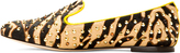 Thumbnail for your product : DSquared 1090 Dsquared2 Tan & Gold Calf-Hair Studded Zebra Loafers