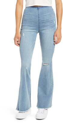 womens pull on flare jeans