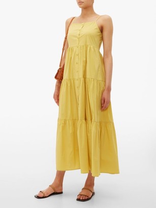 Sea Luna Tiered Cotton-blend Maxi Dress - Yellow