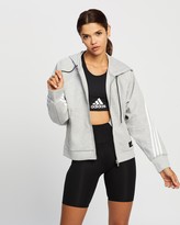 Thumbnail for your product : adidas Women's Grey Hoodies - Wrapped 3-Stripes Full-Zip Hoodie - Size XS at The Iconic
