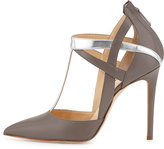 Thumbnail for your product : Alejandro Ingelmo Mixed-Leather T-Strap Pump