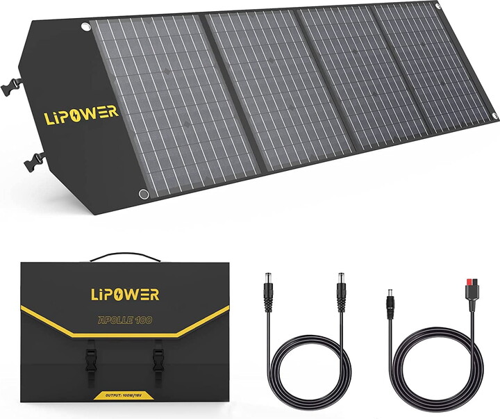 AsterOutdoor 100W Portable Solar Panel, 18V Foldable Solar Charger for Jackery/Anker/FlashFish/Bluetti/Goal Zero/Rockpals Power Station and with USB, Type-C PD Output
