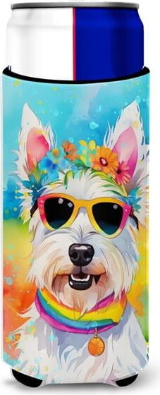Carolines Treasures DAC2570MUK 12 oz Westie Hippie Dawg Hugger for Ultra Slim Cans
